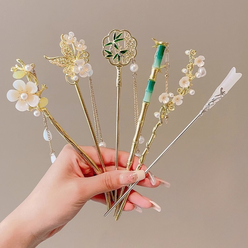 Hair Care Ingredients - Metal Hairpins Elegant Temperament Simple Chinese