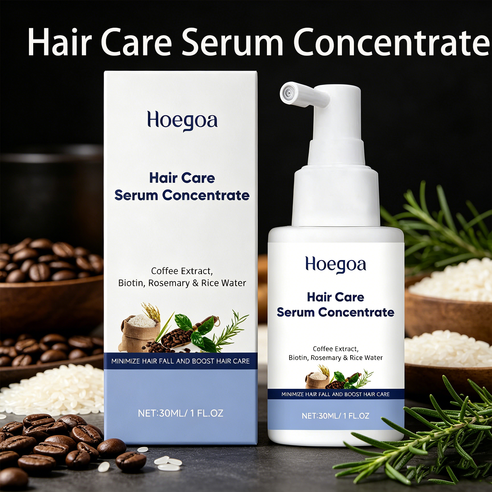 Hair Care With Rice Water - Hair Care Serum Caffeine Biotin Rice