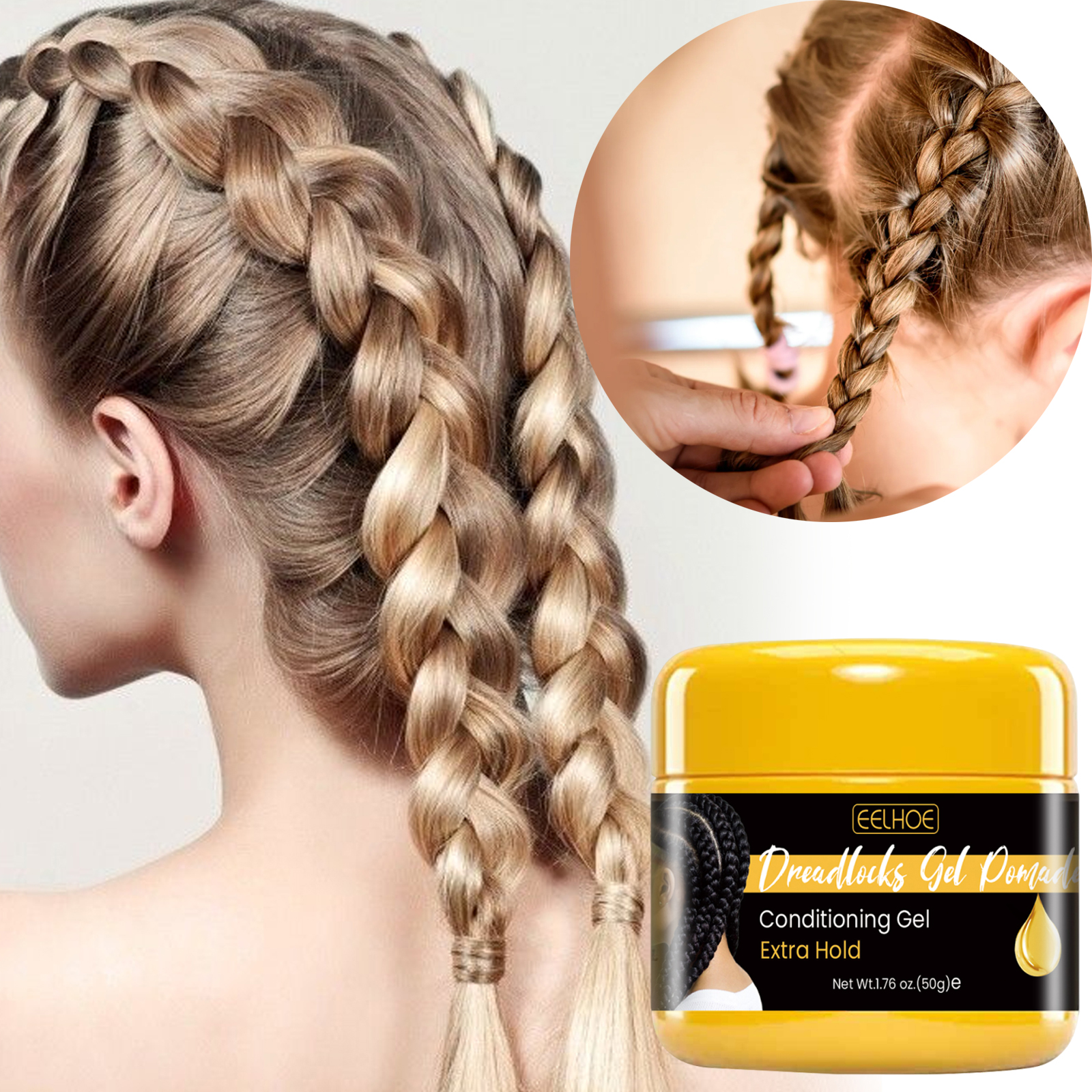 Edge Control Gel - 50g Hair Braiding Gel Styling Control