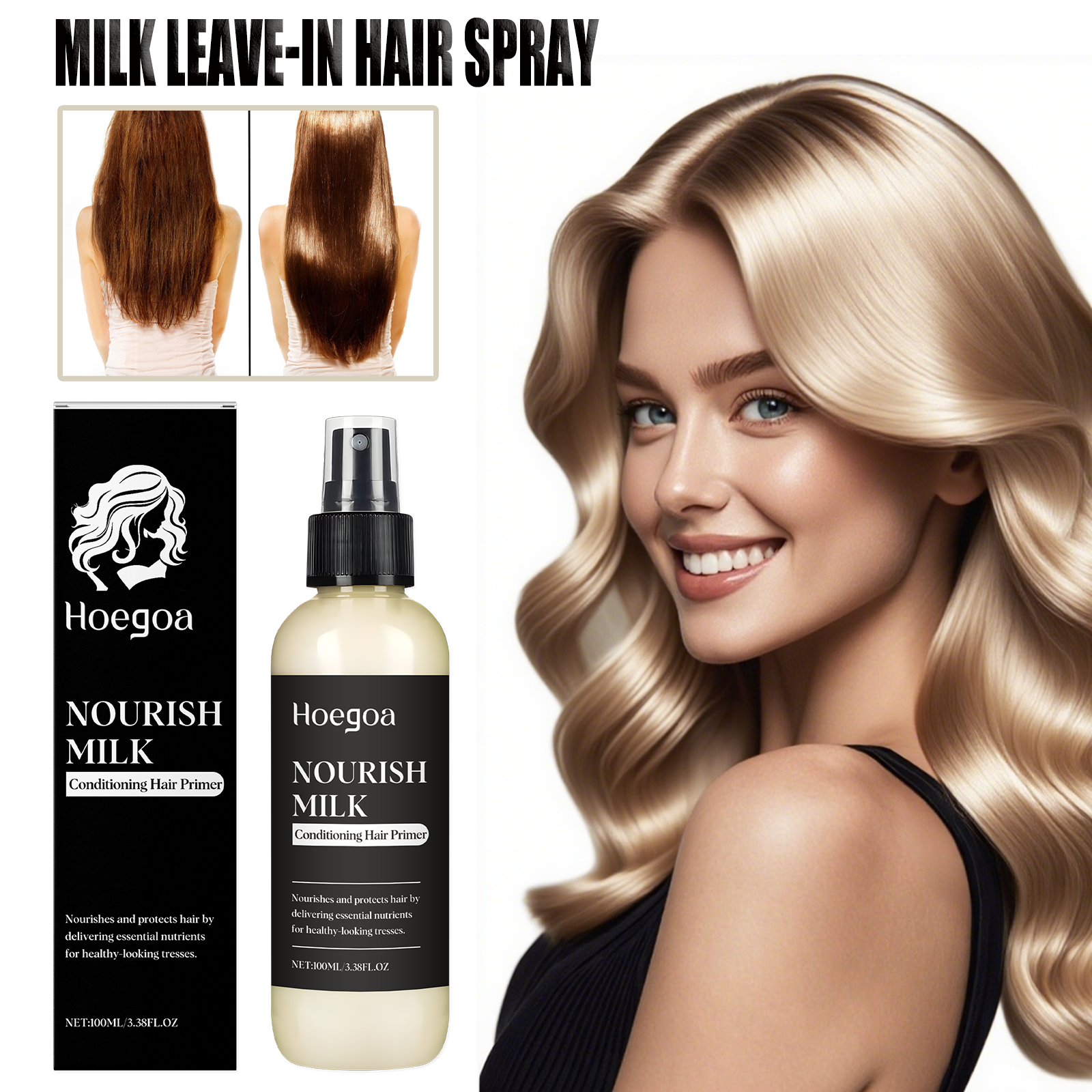 Hair Care Olive Oil - Milk Leave In Hair Spray With