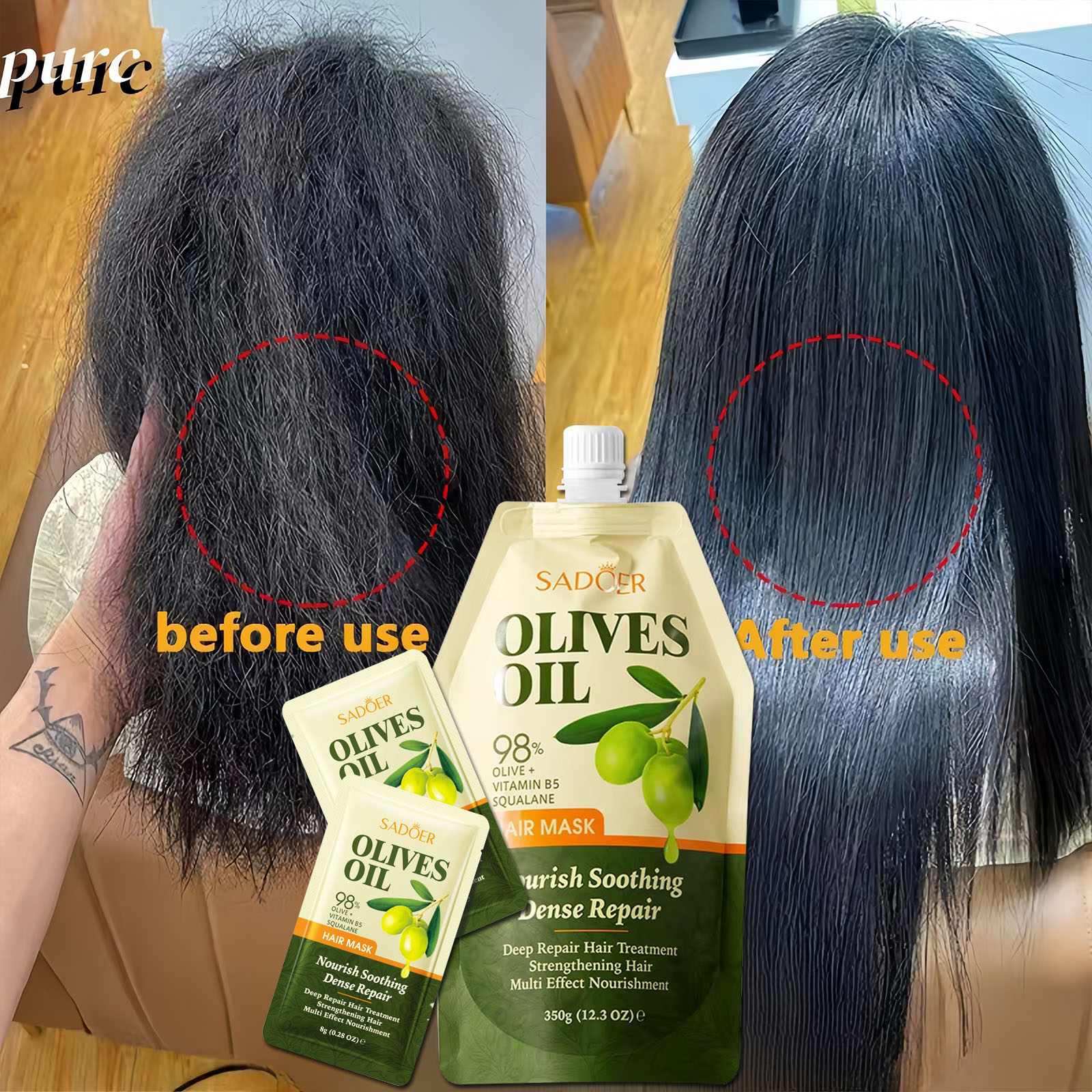 1/2Bags Olive Oil Hair Mask Co – Hair Care Olive Oil Bewertung und Preis