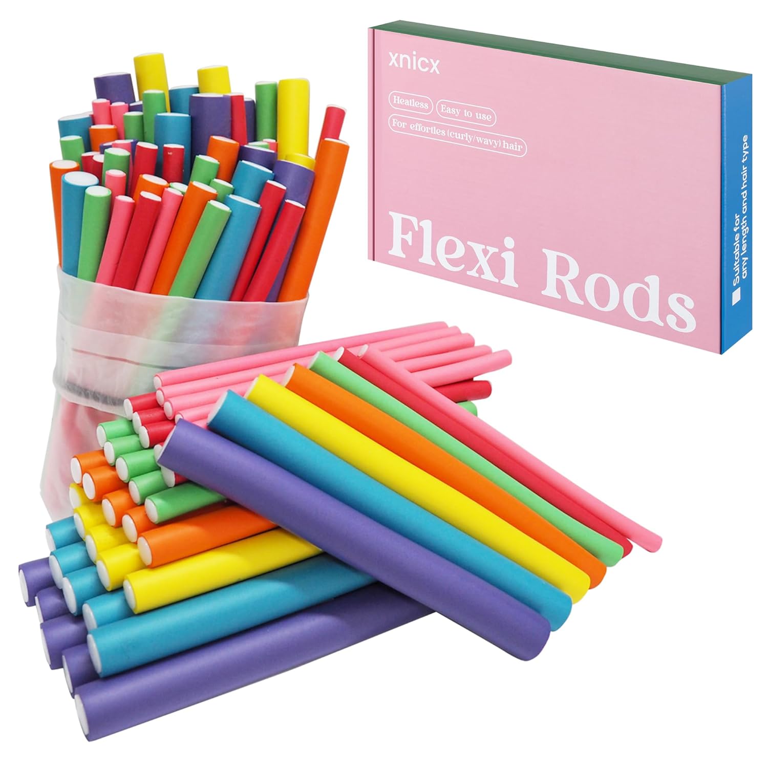 47pcs 7in Flexi Rods Hair Curl – Hair Roller Set Flexi Bewertung und Preis